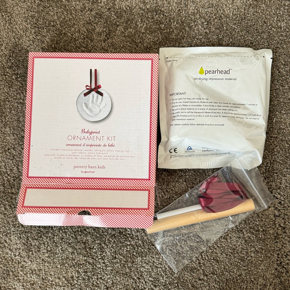 Pottery Barn kids baby print ornament kit - New in box!